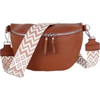 MIRROSI Bauchtasche Damen Taschen, Umhängetasche, Brusttasche, 26x18x9cm Veganes Leder (Schultertasche für jeden Anlass), Crossbody Bag, Bohemian gemusterten& verstellbaren Schulterriemen