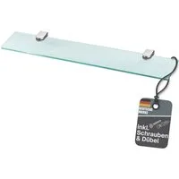 bonsport Badregal Glas Regal, Glasregal klar rechteckig 40 x 10.16 x 0.6 cm