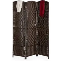 relaxdays Paravent Raumteiler 3 teilig, braun