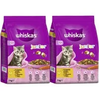 Whiskas WHISKAS® Katzenfutter Trockenfutter Junior Huhn 2 x 7kg, Trockenfutter für: Katze