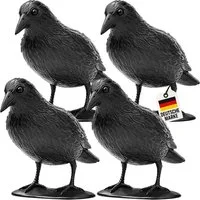 Wellgro Gartenfigur 4 x Vogelschreck Krähe sitzend, (4 St)