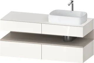 Duravit Qatego Konsolenwaschtischunterbau wandhängend Weiß Hochglanz 1400x550x600 mm - QA47660912200 QA4766091220010