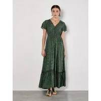 Apricot Maxikleid Paisley-Maxikleid mit Pisleymuster und Knopfleiste