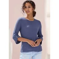 LASCANA 3/4-Arm-Shirt mit Knopfdetail aus weicher Waffel Piqué-Qualität
