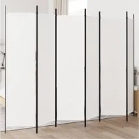 furnicato Raumteiler Weißer Falt-300 x 200 cm aus Polyesterstoff, 1-tlg., Klappbare Sichtschutzwand mit Eisenrahmen für Schlafzimmer und Büro