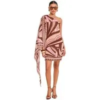 LIPSY One-Shoulder-Kleid Lipsy Bedrucktes Minikleid mit drapierten Ärmeln (1-tlg)