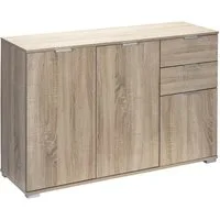 Casaria Kommode Alba DB131, mit 3 Türen 2 Schubladen 107x75x35cm spiegelbarer Aufbau Holz