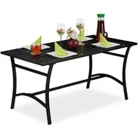 relaxdays Gartentisch rechteckig schwarz