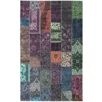 Tesso Living Designteppich MICHELE, Teppich Vintage Look, bunt, Patchwork, Rechteckig, Wohnzimmerteppich, Flachgewebe Print, rutschfest & waschbar