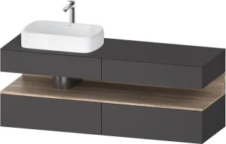 Duravit Qatego Konsolenwaschtischunterbau wandhängend Graphit Matt 1600x550x600 mm - QA4777055490000 QA4777055490000