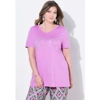 MIAMODA T-Shirt T-Shirt Komfort Fit Glitzer-Schriftzug