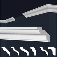 marbet design Stuckleiste E-22, 20 Meter / 10 Leisten, XPS Styropor weiß - Deckenleisten Stuck Decken Styroporleisten E-Leisten - (20 Meter / 10 Leisten E-22)