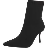 Ital-Design Damen Sock Boots High Heel Stiefeletten elegant High-Heel-Stiefelette (92214180) Pfennig-/Stilettoabsatz Stiefeletten in Schwarz