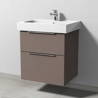 Sanipa 3way Waschtischunterbau zu Geberit iCon Waschtisch mit 2 Auszügen, Taupe-Matt UP6501T