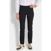 GOLDNER Stoffhose Kurzgröße: Jerseyhose mit Schlupfbund Stoffhose mit Reißverschluss-Optik und Knöchellänge
