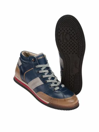 Kamo Gutsu Herren High-Top-Sneaker Scudo 107 Blau Obermaterial und Futter: Kalbleder