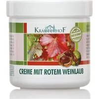 Kräuterhof Fußcreme KräuterhoF Creme mit rotem Weinlaub 250 ml Pflegecreme, Unterstützt die Venengesundheit, 1-tlg., Kühlt, erfrischt und vitalisiert