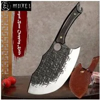Muxel Hackmesser Metzgermesser Hackmesser Fleischerbeil schwer mit gebogener extradicke, handlich