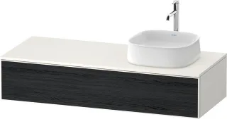 Duravit Zencha Konsolenwaschtischunterbau wandhängend Eiche Schwarz & Weiß Matt & Supermatt 1300x550 ZE4812R16840000