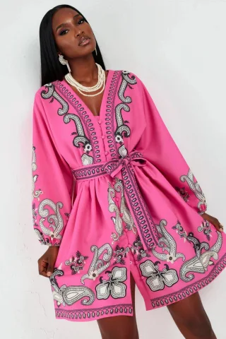 Bedrucktes A-Linien-Minikleid