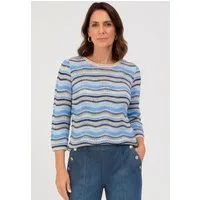 bianca Strickpullover RIKE in modern gestreifter Wellenstruktur