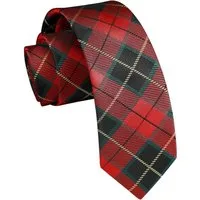 LuxusKollektion Krawatte Krawatte Herren schmale 6cm Hochzeit Einheitsgröße Burgund Kariert