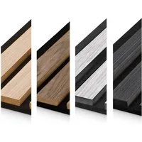 HAGEFOL Wandpaneel Akustikpaneele EasyFix, selbstklebend mit Holzlamellen, 2 Stk./Paket