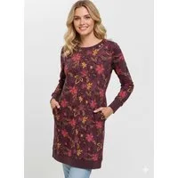 Ragwear Sweatkleid MENITA FLOWERS O mit kurzer Passform, aus Baumwolle und Polyester