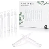 Nordstern Seifenblasenspielzeug Seifenblasen Hochzeit Set 40er Pack mit Herzgriff, Gastgeschenk für Hochzeit Taufe Valentinstag Geburtstag