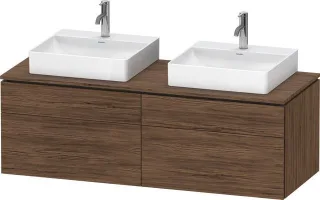 Duravit L-Cube Konsolenwaschtischunterbau wandhängend Nussbaum dunkel Matt 1420x550x482 mm - LC4872B LC4872B21210000