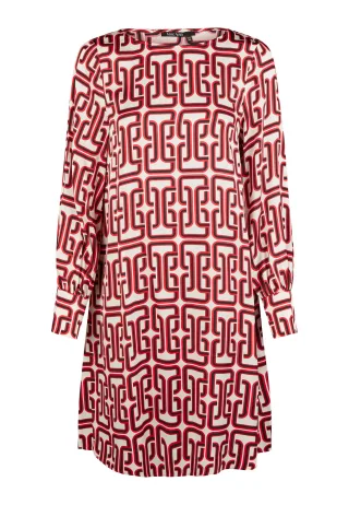 Marc Aurel - Kleid im grafischen Ketten-Druck milk melange varied - Gr. - 40