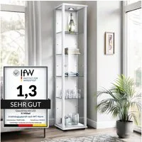 K-Möbel Glasvitrine C1014 (Glasvitrine (176x37x33 cm) mit 1 Glastür) Glasvitrine stehend