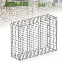Floordirekt Gabionenzaun Lenox, Robuster, verzinkter Stahl, Langlebig & rostfrei, Maschenweite 5×10 cm – ideal für Natursteine