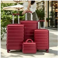LVHOM Trolleyset 2/4 Set., ABS Hartschalen 14"/19"/24"/28", leise Rädern für jede Tour, (4 tlg., Kosmetikorganizer mit Tragegriff, Sicherungsschlinge), Geschäftstrip, Familienurlaub, längere Erkundungen, Flughafentransfers