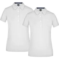 James & Nicholson Poloshirt Doppelpack Klassisches Damen Polohemd JN969 (Doppelpack, 2 Stück) mit konfektioniertem Kragen in Kontrastoptik