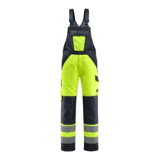 MASCOT Gosford Latzhose mit Knietaschen SAFE LIGHT Hi-vis Gelb / Schwarzblau 56 - 15969-948-17010-90C56