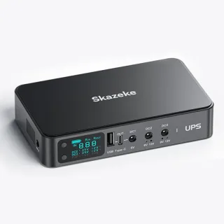 DR2 Mini UPS With LCD 10400/18000mAh 5-Port Output USB/Type-C Adjustable Router Modem Backup Power