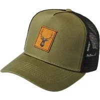 Baddery Trucker Cap Kinder Cap "Hirsch (Leder-Patch)" - Basecap Jagd Jungen Mädchen, Leder-Patch, One Size Einheitsgröße, Snapback-Verschluss