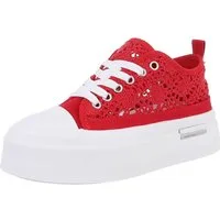 Ital-Design Damen Low-Top Freizeit Sneaker (88828257) Flach Sneakers Low in Rot