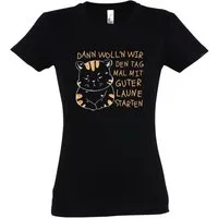 Youth Designz T-Shirt Starten Wir Den Tag Mit Gute Laune Damen Shirt mit trendigem Frontprint