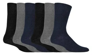 Herren 6er Pack nicht elastische Diabetikersocken mit handgekettelten Zehennähten