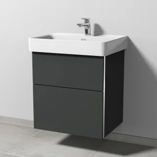 Sanipa 3way Waschtischunterbau zu Laufen Pro S Waschtisch mit 2 Auszügen, Graphit-Matt BP7661B