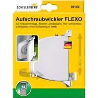 SCHELLENBERG Aufputz-Gurtwickler Aufschraubwickler Flexo Mini, Set, 1-tlg., aufklappbar und höhenverstellbar, 180° schwenkbar