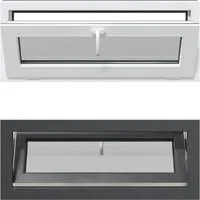 vidaXL Fenster Kellerfenster RISOR 110 x 40 cm PVC und klares, glattes Glas, (1 St)
