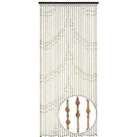 Kobolo Türvorhang Holzperlenvorhang Samara 90x200 cm, Türgardine Balkontür Insektenschu (1 St), Ösen, transparent