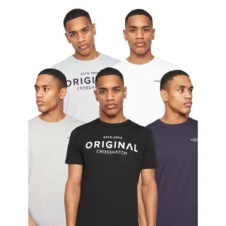 Crosshatch Herren Wester Bedrucktes T-Shirt (5er-Pack) (Mehrfarbig)