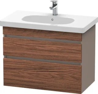 Duravit DuraStyle Waschtischunterbau wandhängend Nussbaum dunkel & Basalt Matt 800x453x610 mm - DS64 DS648402143