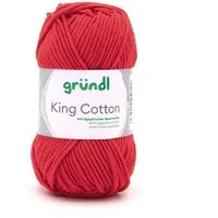 Gründl Wolle King Cotton Baumwollgarn Strickgarn Häkelwolle, 78,00 m (50g Handstrickgarn, Strickwolle, Baumwollmischgarn mit ägyptischer Baumwolle, zum Stricken und Häkeln für Nadelstärke 6 - 7 mm), mit Häkel - Anleitung zum download