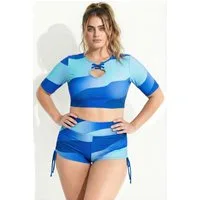 Ulla Popken Soft-BH Bikini Wellen Softcups Schnürung Halbarm recycelt
