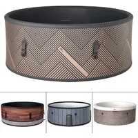 BRAST Whirlpool MSpa Verto-Serie, 5 Modelle, In- Outdoor Pool, Winterfest, (aufblasbar MSpa Mono Eco für 8 Personen, Ø192x65cm, 144 Massagedüsen in 3 Intensitäten), einfache Steuerung per App